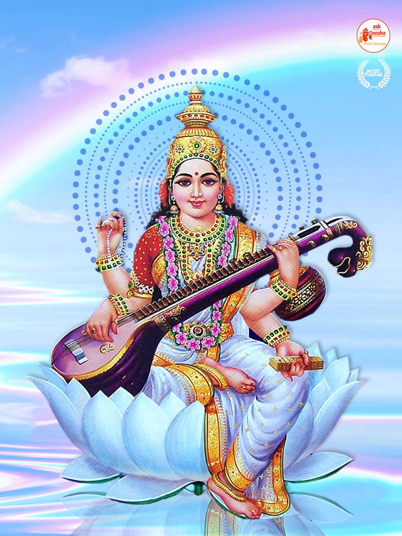 Maa Saraswati Wallpapers [HD] | Download Free Images on Askganesha